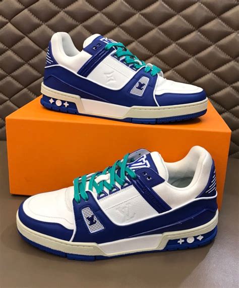 louis vuitton royal blue sneakers|Louis Vuitton trainer sneaker blue.